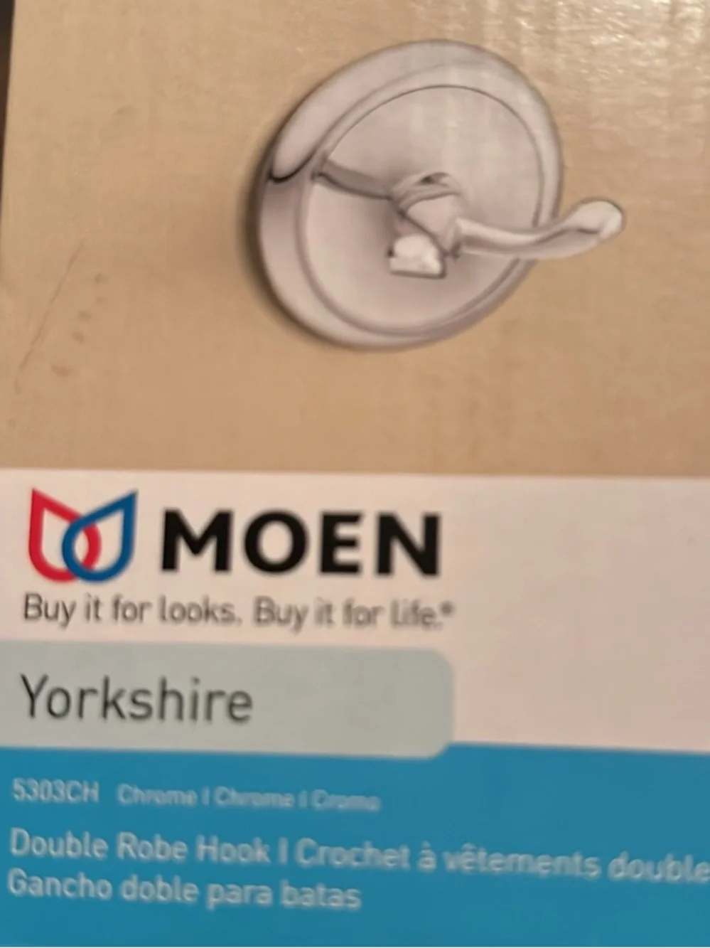 Moen Yorkshire Double Robe Hook (Chrome Finish) – Model 5303CH